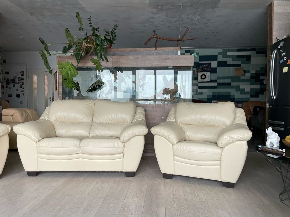 Шкіряний роздиван 3-ка + 2-ка + крісло  VERO (Польща)Стан ідеальний.