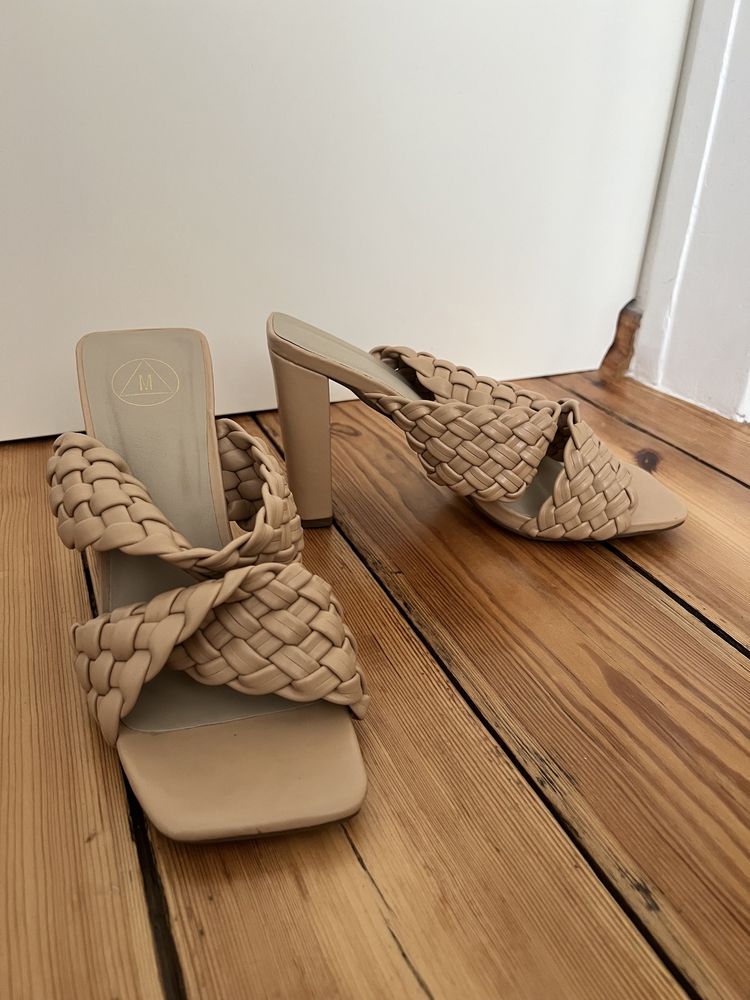 Sandałki na obcasie Missguided rozmiar 41 w stylu Bottega Veneta