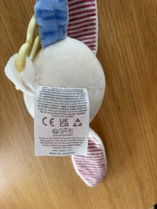 Króliczek pacynka na rękę dla niemowlaka gryzak zabawka niemowlęca