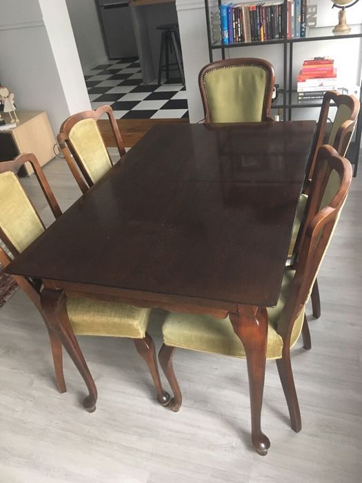 Stylowy stół dębowy krzesła Ludwik dąb