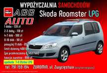 Skoda ROOMSTER do wynajęcia LPG - niskie spalanie !