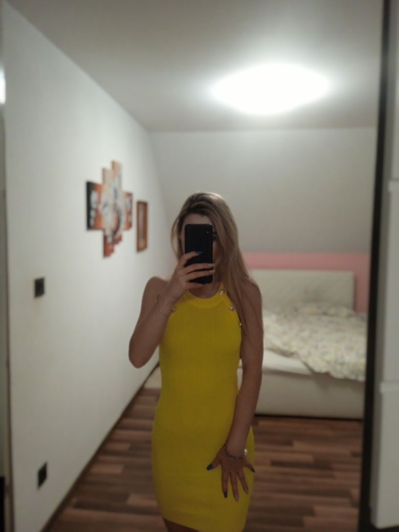 Sukienka nowa sylwester sexy guziki elegancka wesele XS s