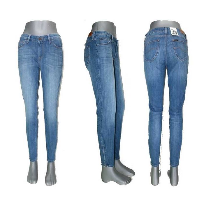 Damskie jeansy Lee Scarlett Cropped Skinny rurki z zamkami noweW29/L33