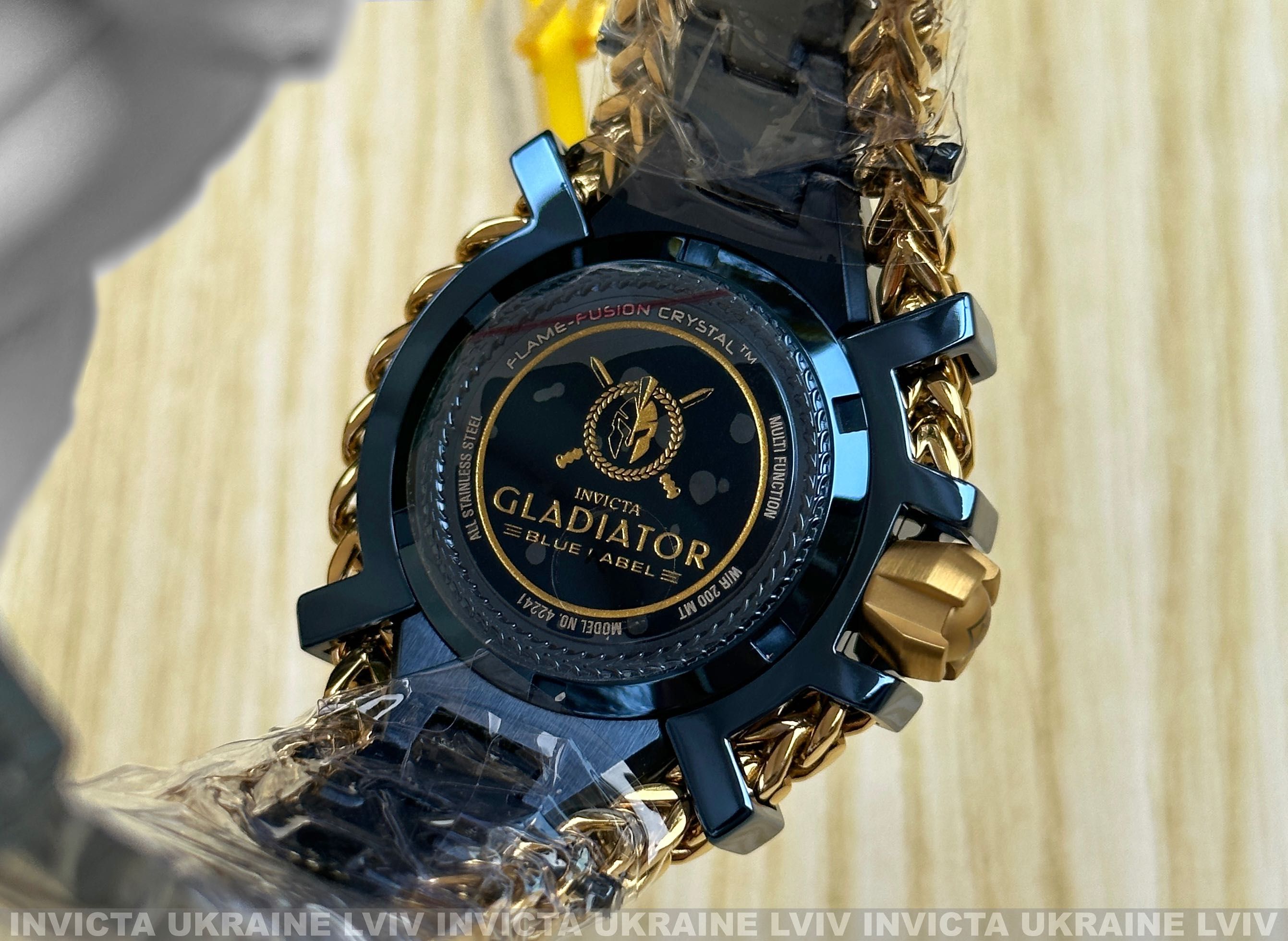 Женские часы Invicta Gladiator 42241 Mother of Pearl 43 mm Gold Blue