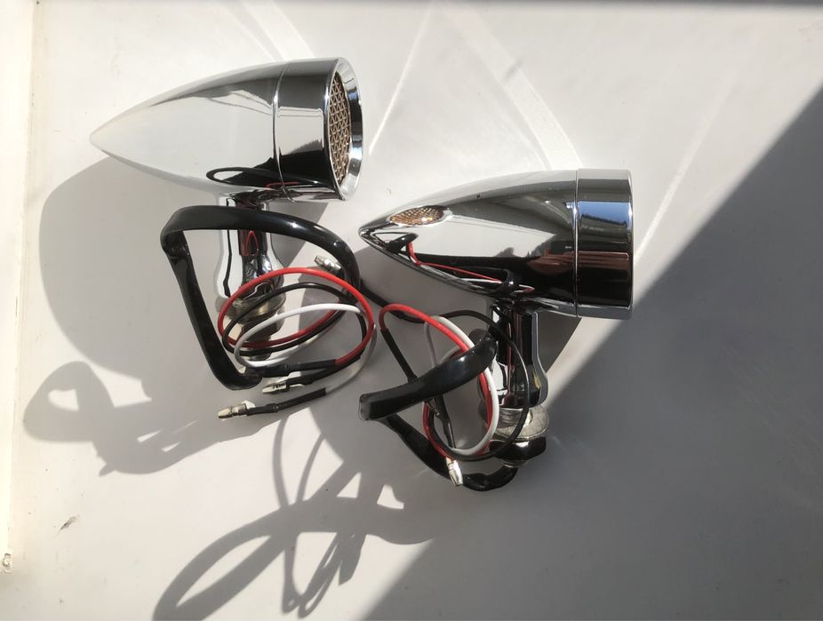 Поворотники на мотоцикл, капля, хром