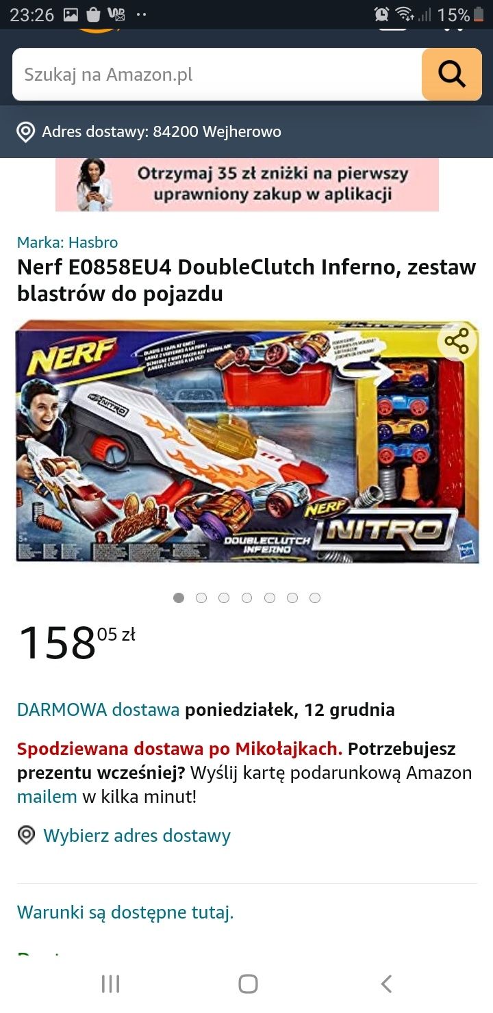 Wyrzutnia nerf nitro od Hasbro