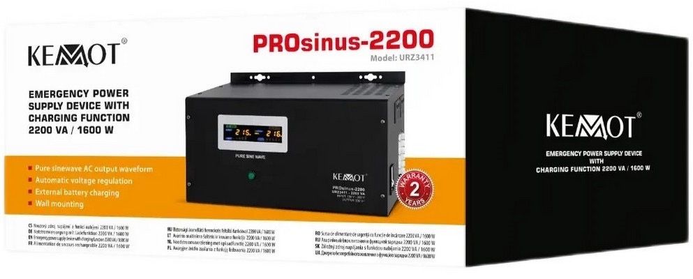ДБЖ Kemot PROsinus-2200W 12V 230V 2200VA/1600W (URZ3411)