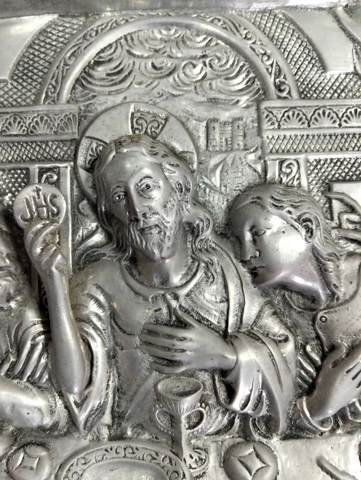 Quadro em metal da ultima ceia