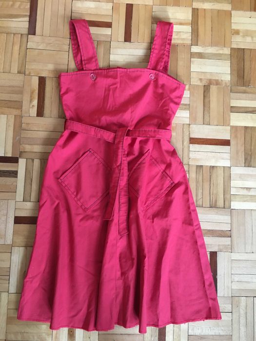 Retro czerwona sukienka Sawa pryncessa dla dziewczynki PRL