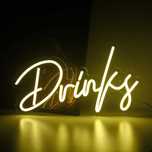 Neon LED Dekoracyjny DRINKY Ciepły biały Ściemnialny 40x25cm USB