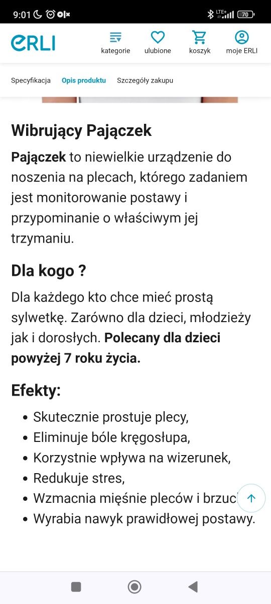 Pajączek dźwiękowy na proste plecy Med-Patent