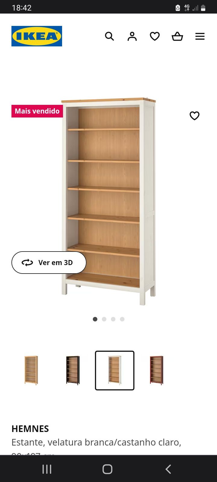 Estante IKEA de madeira maciça - totalmente branca