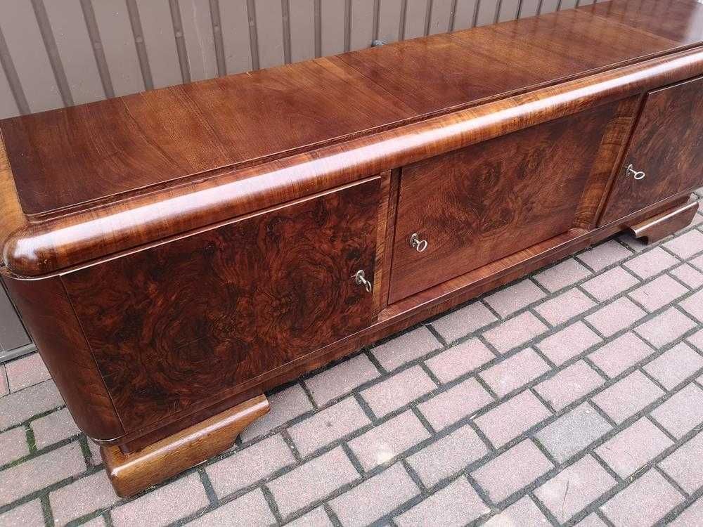 Komoda ART-DECO Solidna 200 Orzech RTV Niska Stara Antyk Po Renowacji.