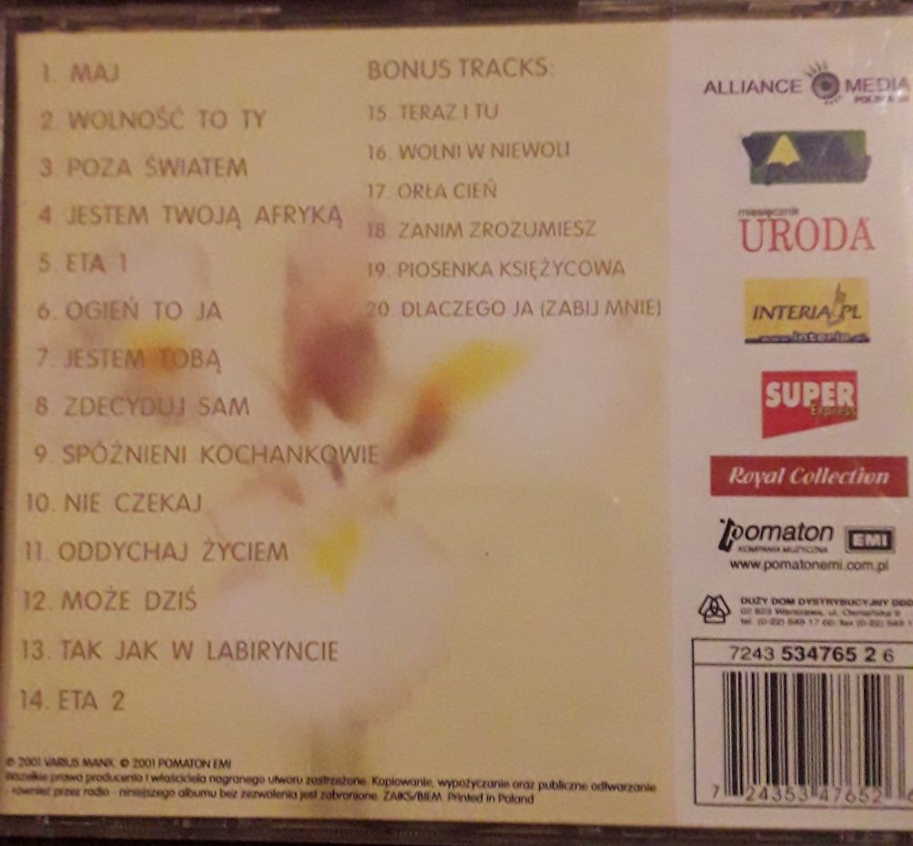 CD Varius manxeta + 6 bonus track