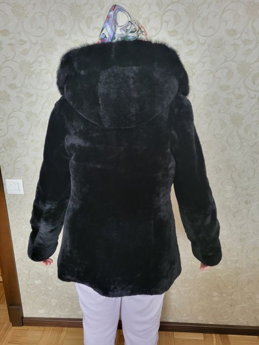 Шуба мутон с норкой дубленка