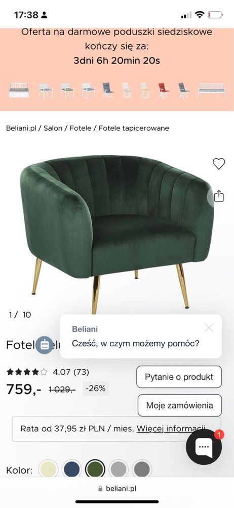 Zielony Fotel Belianii