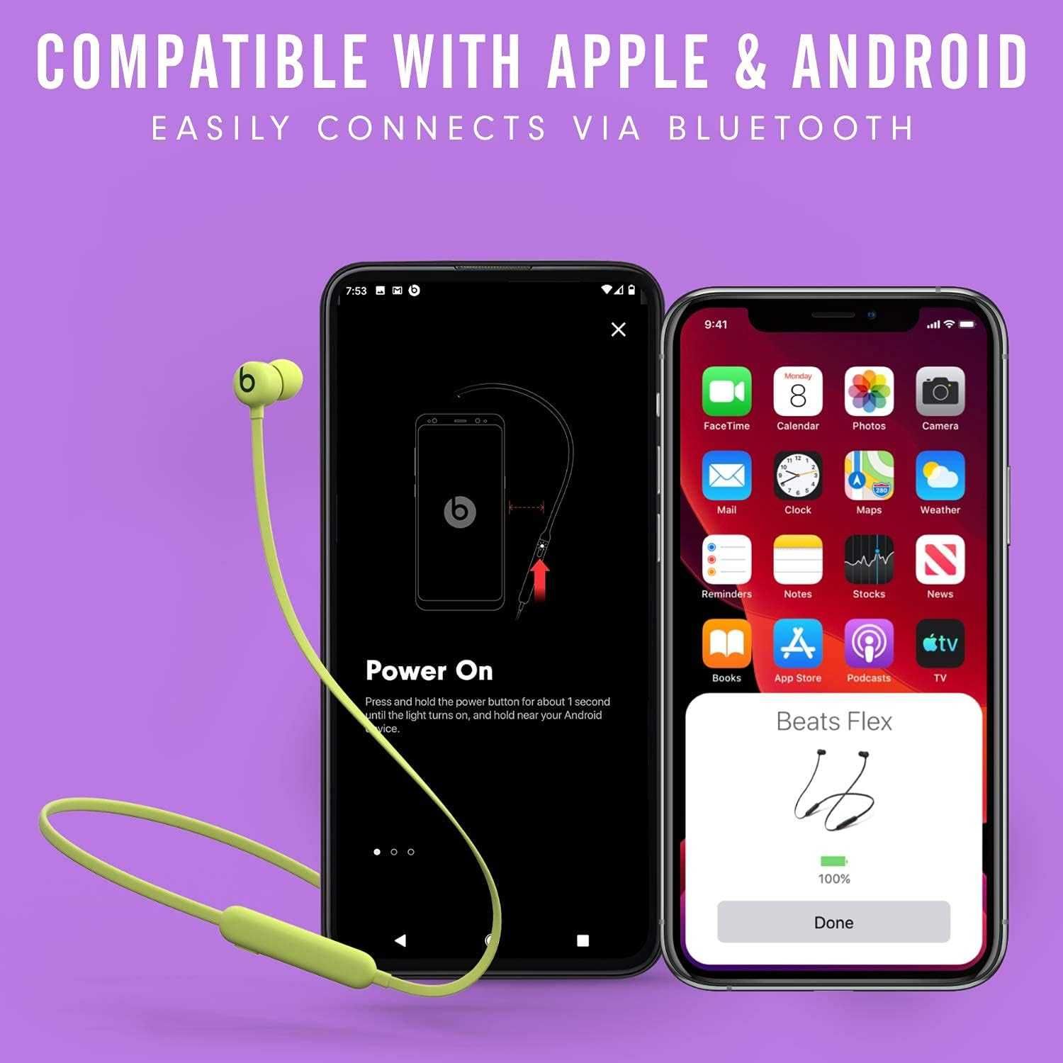 Beats Flex słuchawki bezprzewodowe Bluetooth dokanałowe Apple W1 żółte