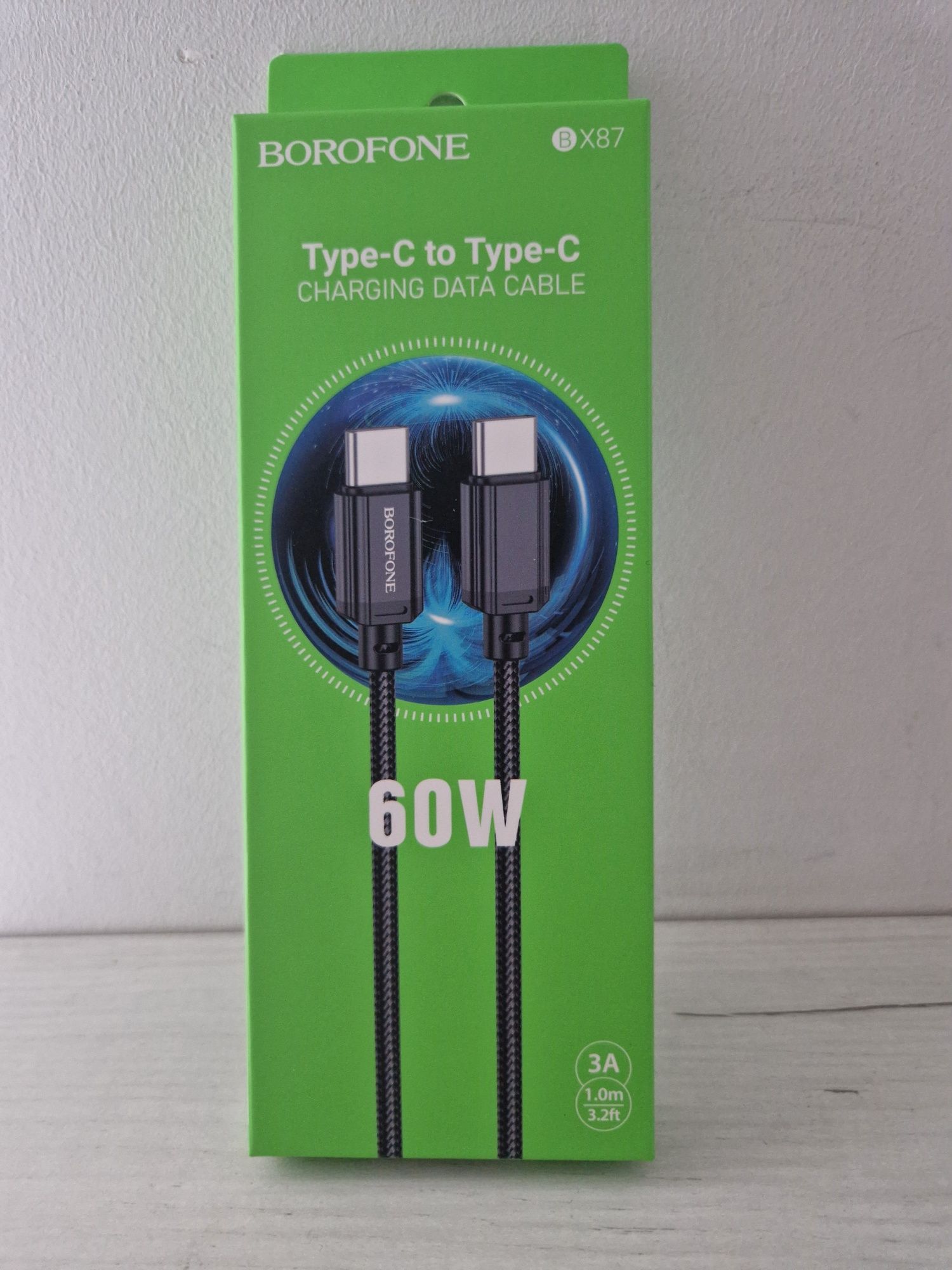 Borofone Kabel BX87 Sharp - Typ C na Typ C - PD 60W 1 metr czarny