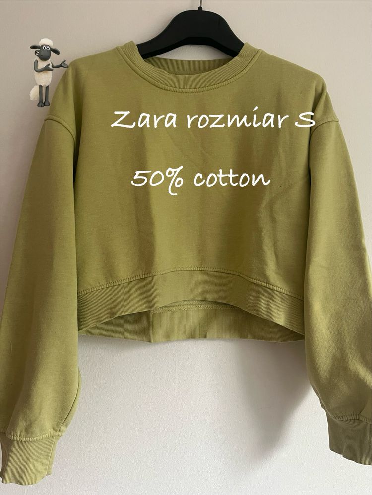 Bluza Zara rozmiar S 50% bawelna kolor oliwkowy
