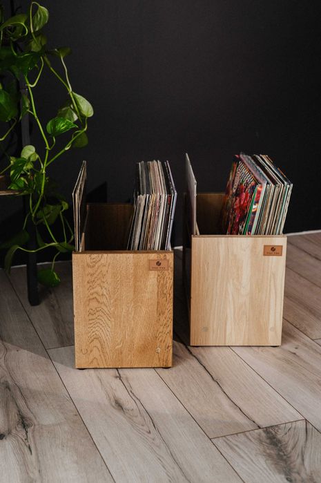 Szafka na gramofon rtv na płyty winylowe stojak z drewna półka