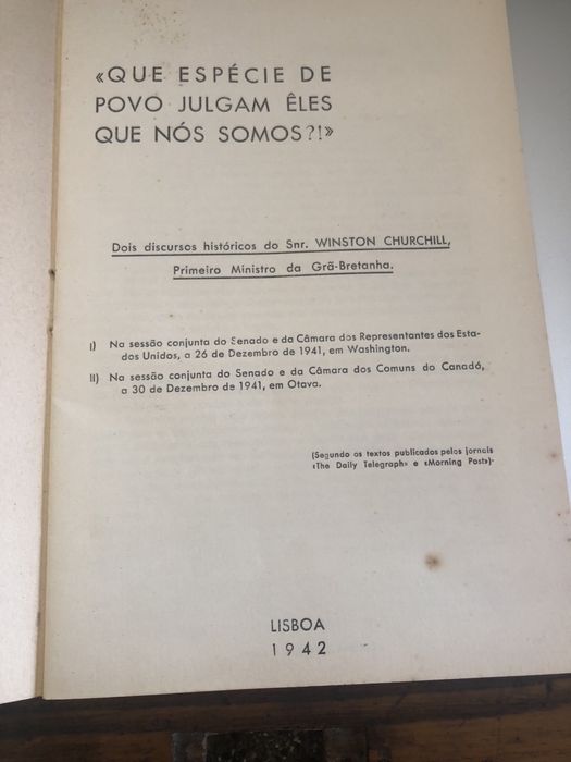 Dois discursos historicoa do Sr. Winston Churchill 1942