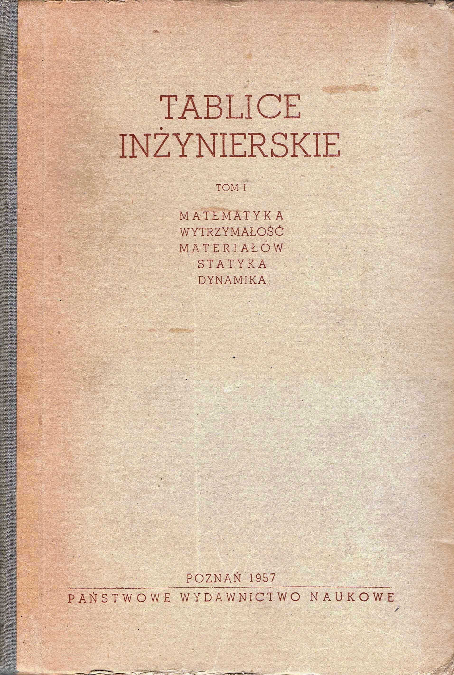 Tablice inżynierskie tom 1 I Bryl