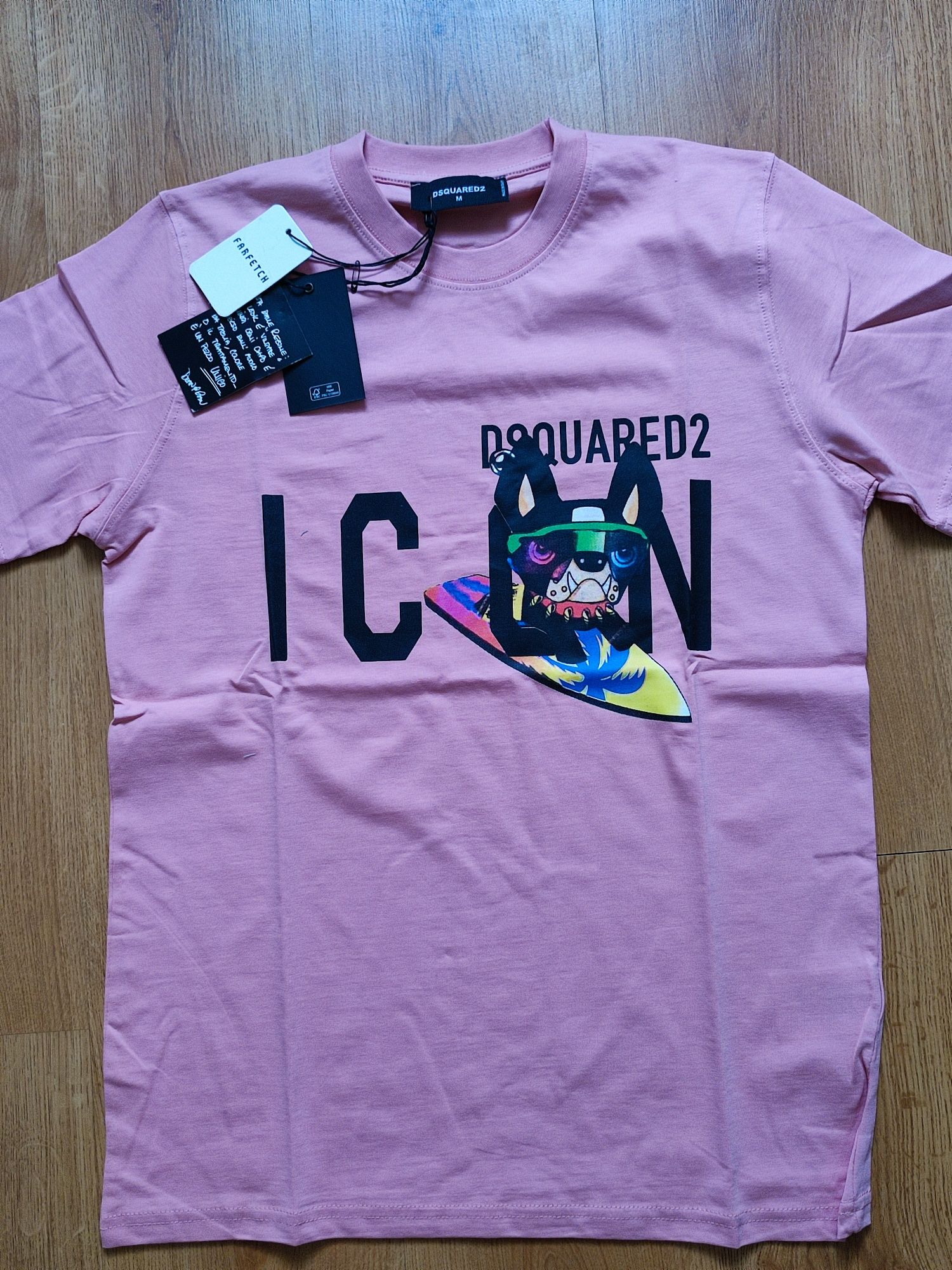 Dsquared2 ICON t-shirt rozm. S i M brudny róż