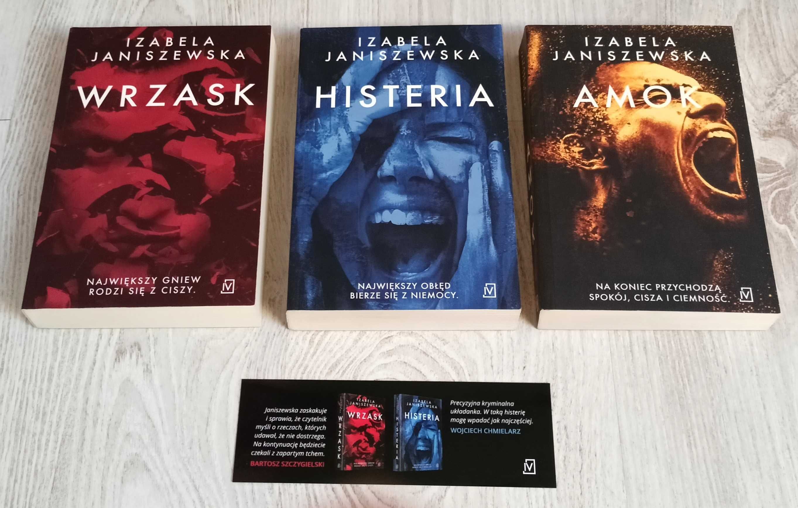 3x Izabela  Janiszewska Histeria + Amok + Wrzask   BOX