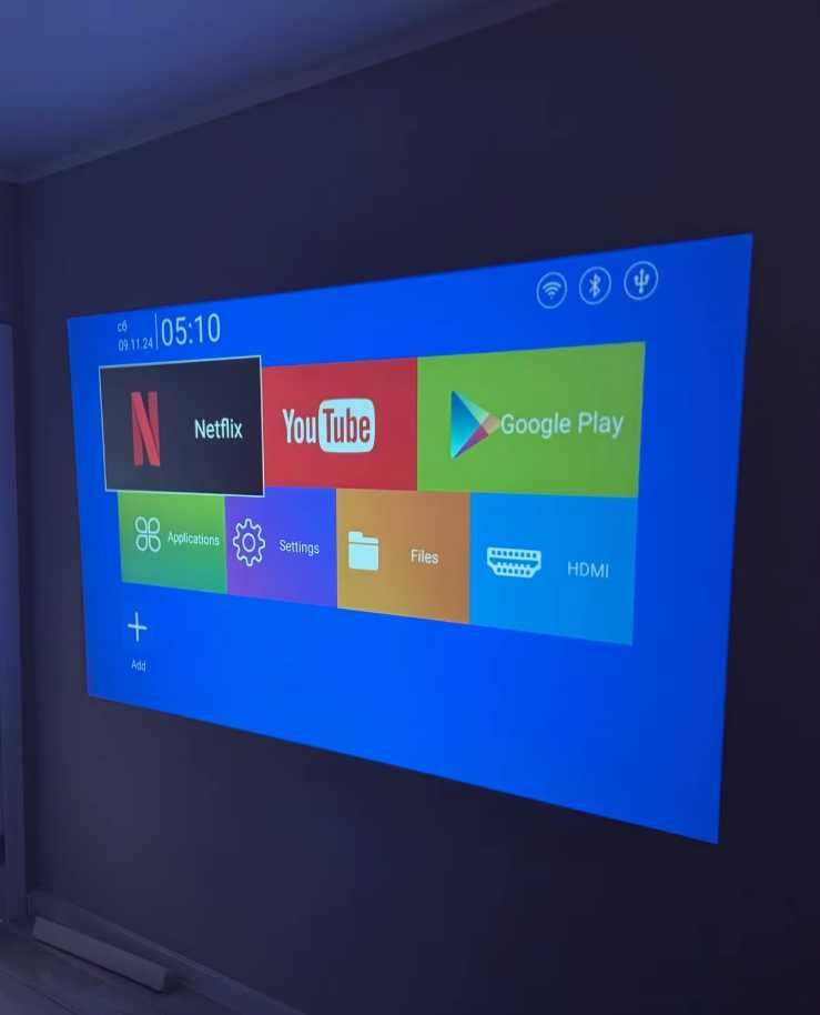 Projektor obrazu 4K, Android 11, Wi-Fi, Bluetooth, 30–150 cali