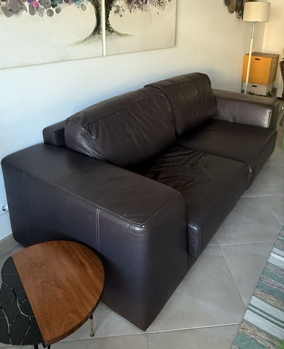 Sofa de pele 3 lugares