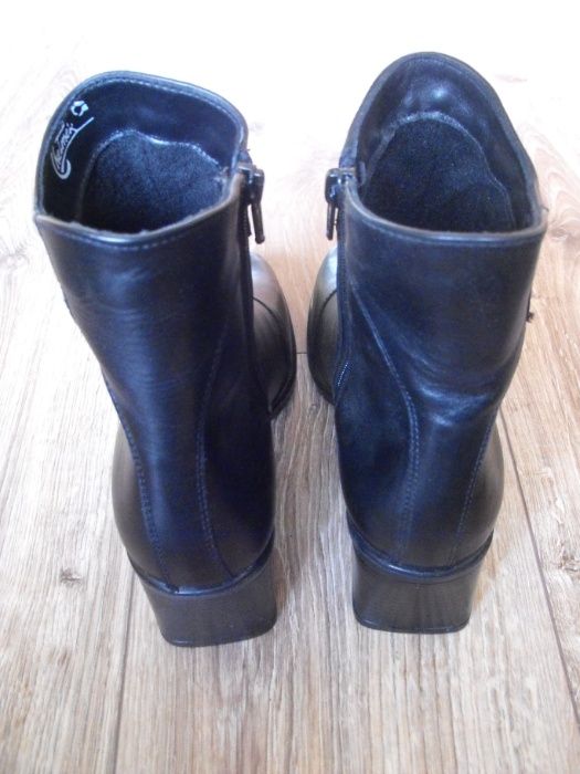Buty zimowe 36/37 23.5 cm trzewiki zimowe wysokie Skóra* czarne Nowe