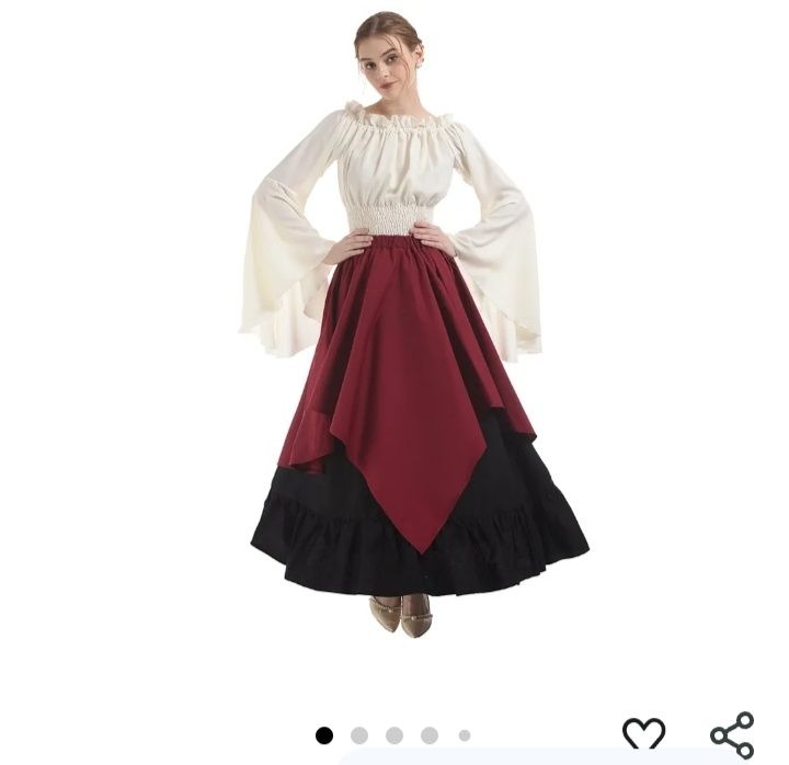 Fiamll Suknia Renesansowa Damska Strój Średniowieczny Odzież Średniowi