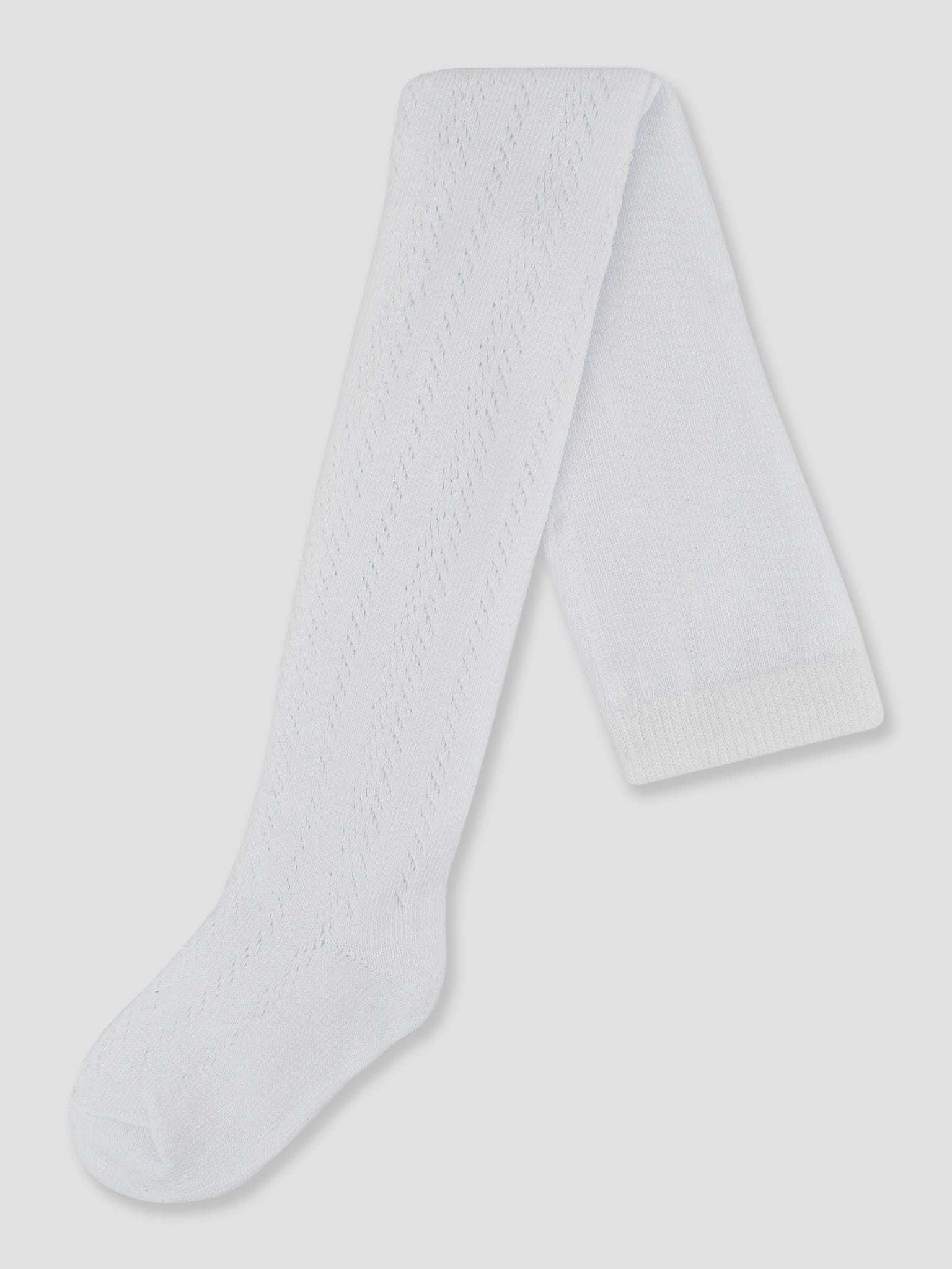 Rajstopy dziewczęce bawełniane białe ażurowe 104-110 cm Noviti