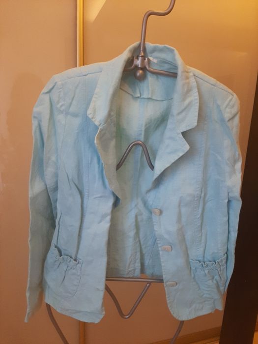 Żakiet marynarka lniana niebieska