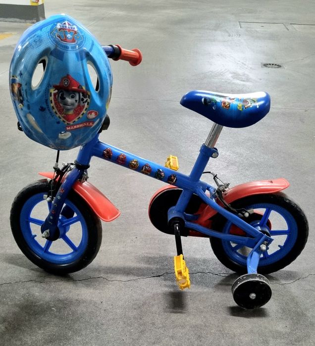Bicicleta para Criança Patrulha Pata com Capacete.