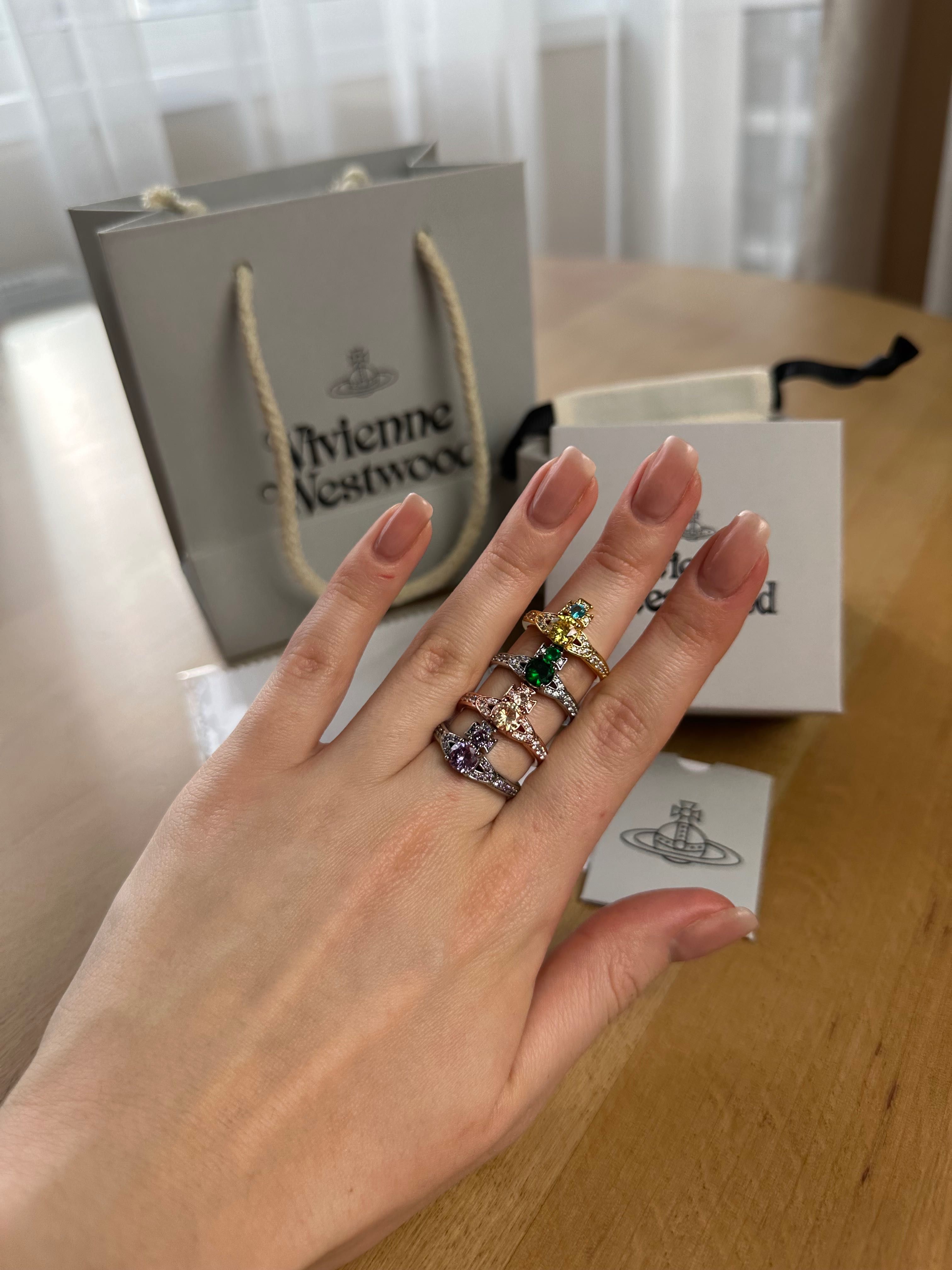 Vivienne Westwood Silver Crystal Ring кольцо каблучка