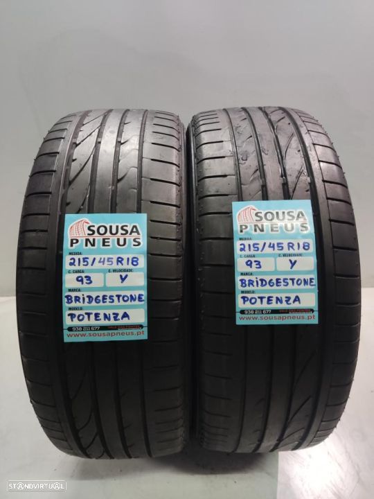 2 pneus semi novos 215-45r18 bridgestone - oferta dos portes