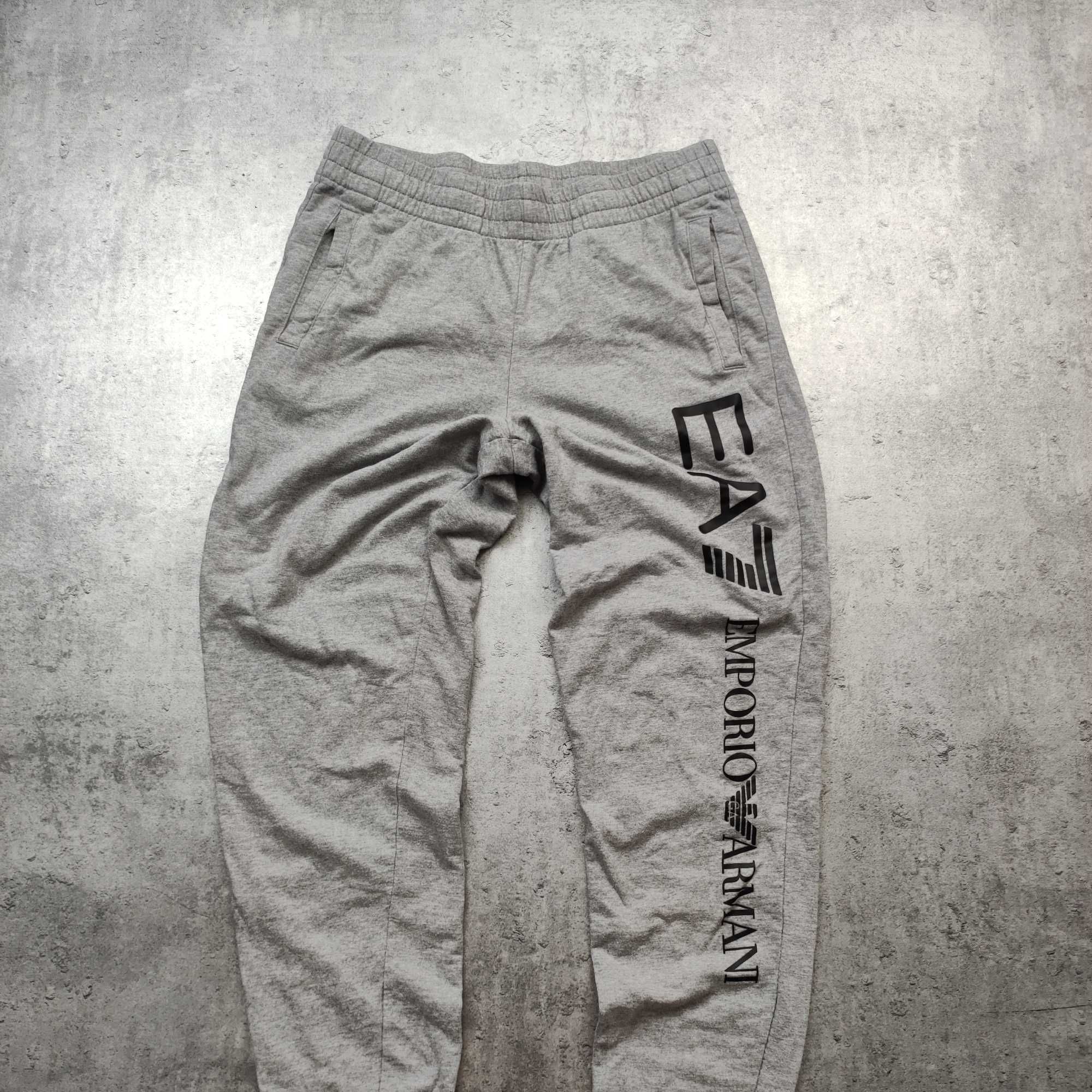 MĘSKIE Spodnie Sportowe Dresy Bawełna EA7 Emporio Armani PREMIUM Logo