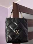 Torebka czarna typu shopper bag