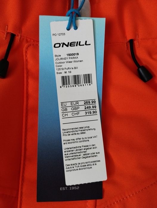 Nowa damska kurtka zimowa O'Neill Journey Parka r. M jesienna