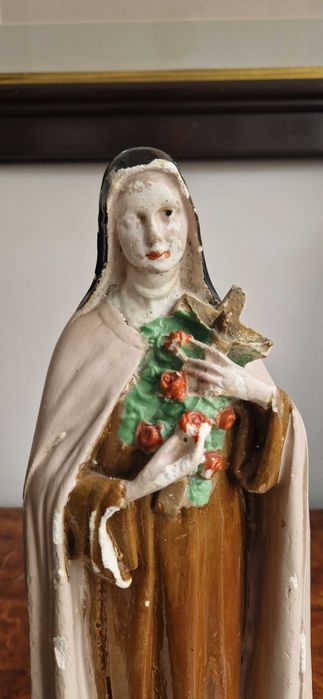 Figura rzeźba sakralna Św. Teresa dewocjonalia antyk