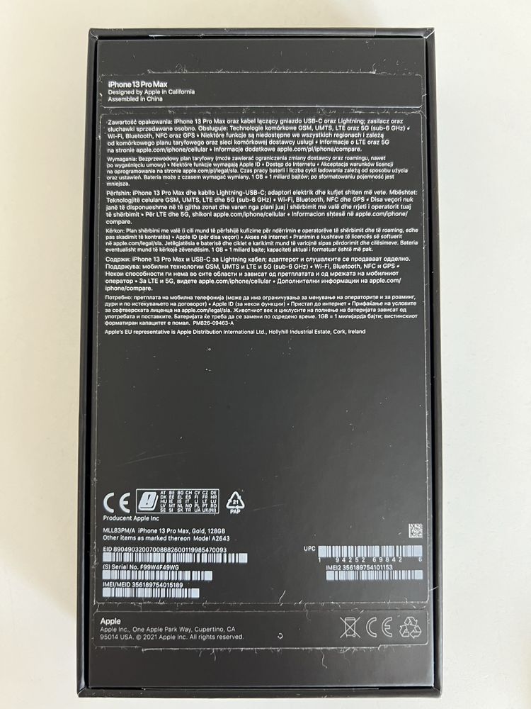 Apple Iphone 13 Pro Max zloty 128GB