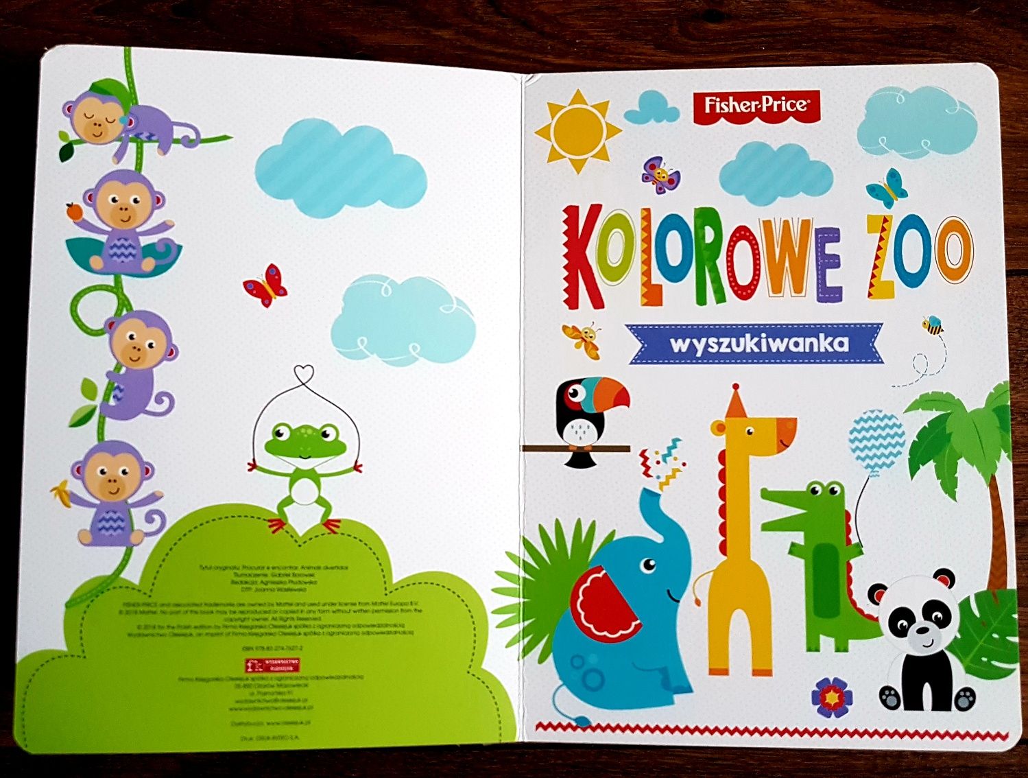 Książka Fisher Price Kolorowe Zoo Wyszukiwanka Spostrzegawczość