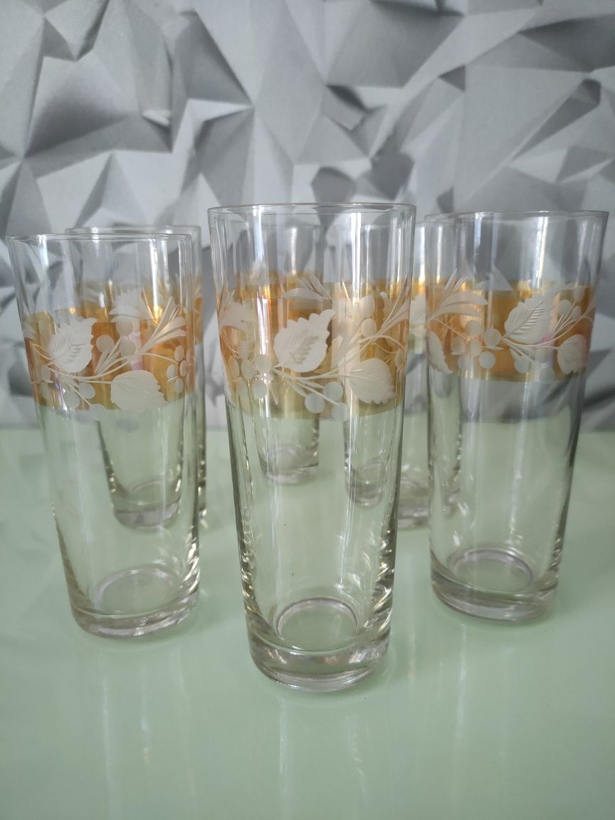 Комплект редких стаканов с гравировкой времён СССР