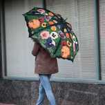 Piękny parasol ze skórzaną rączką w bratki Von Lilienfeld