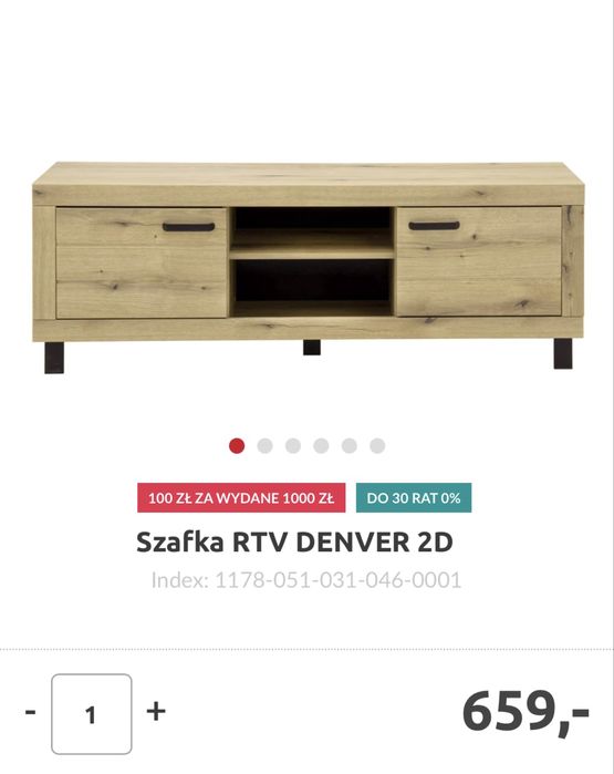 Szafka RTV + Komoda + Witryna „Denver” AGATA MEBLE