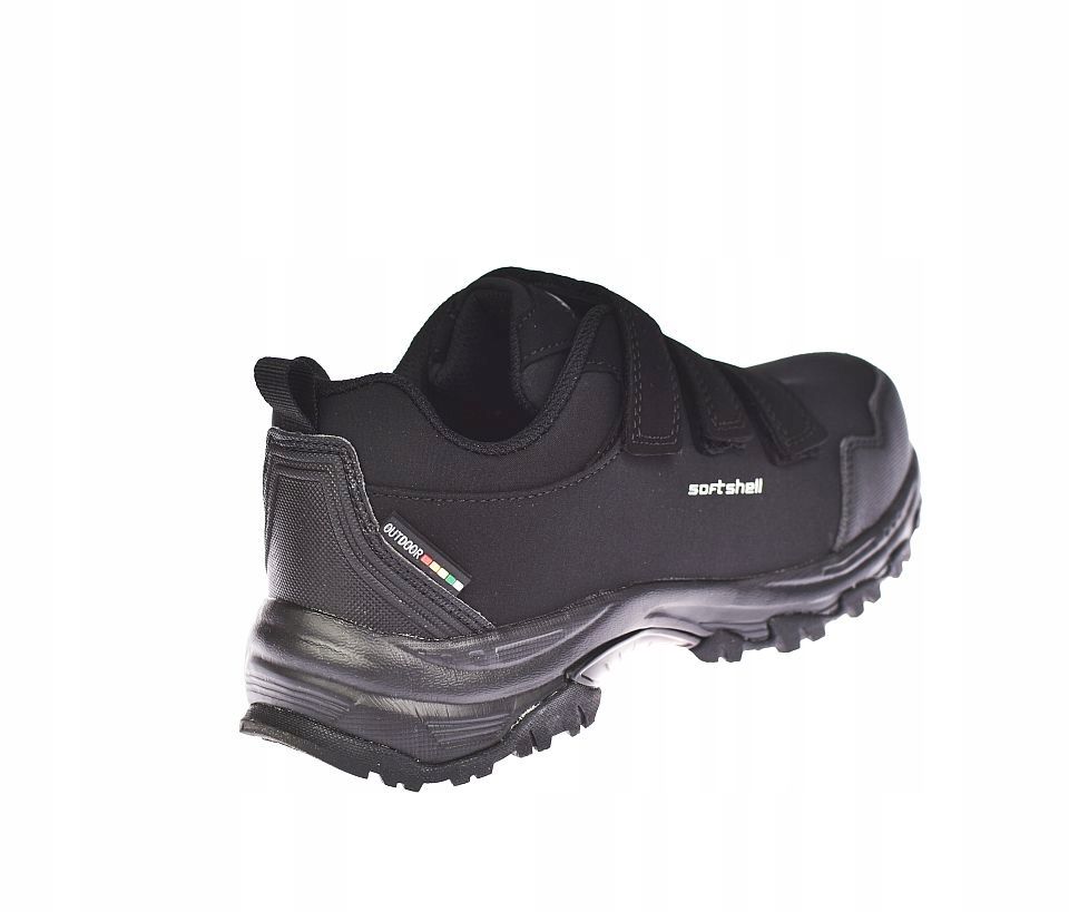Buty na rzepy trekkingowe z membraną softshell HL 94/23 BK rozm. 36