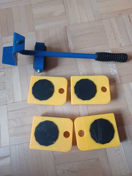 Zestaw do przenoszenia transportu mebli POWERFIX 150 kg dźwignia kółka