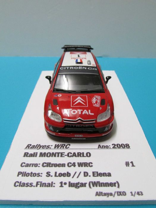 Citroen C4 WRC #1 (Loeb) : Winner Rally Monte Carlo 2008 - Altaya 1/43