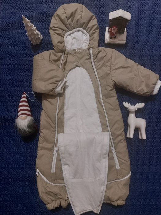 Комбінезон-трансформер дитячий бежевий 0-12 місяців (56-80 см.)